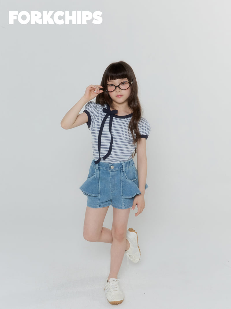 Fork Chips - Korean Children Fashion - #prettylittlegirls - Lucky Tie Tee - 10