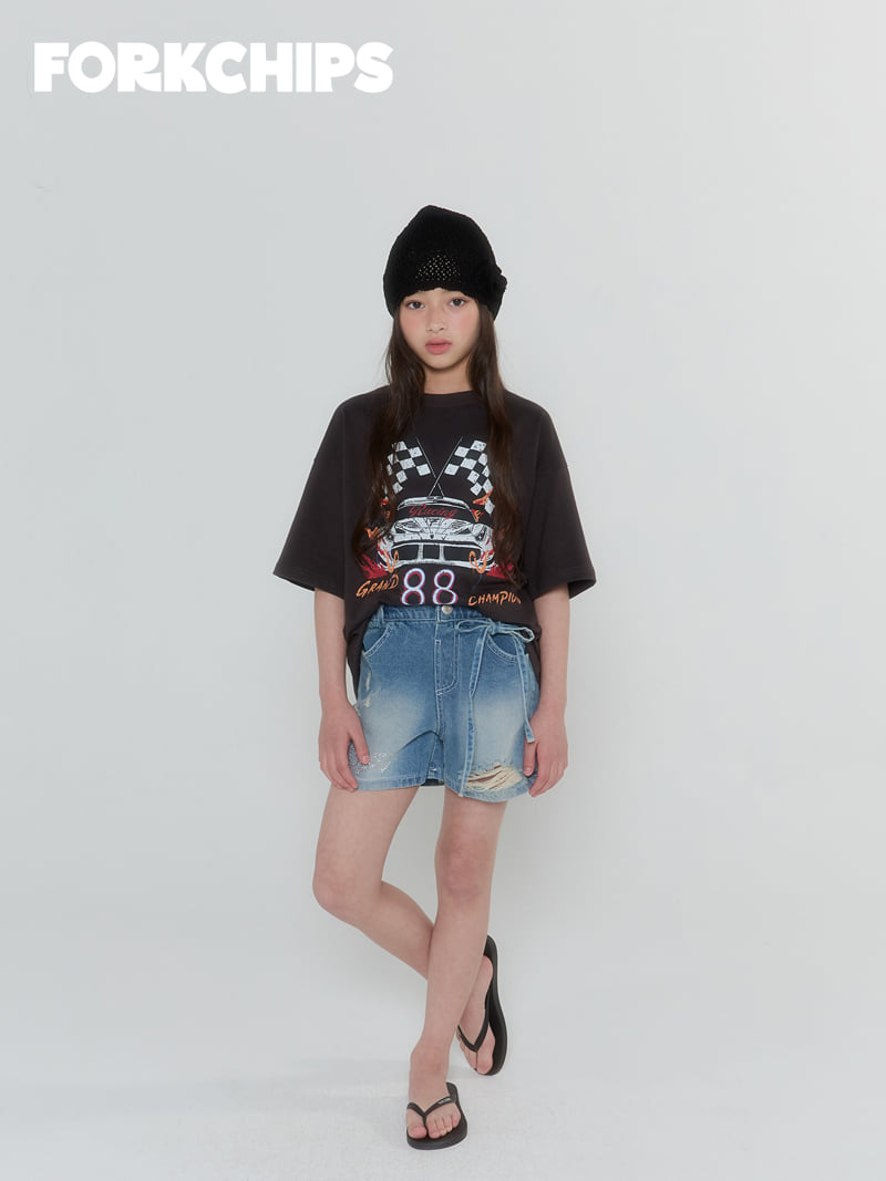 Fork Chips - Korean Children Fashion - #prettylittlegirls - Racing Tee - 9