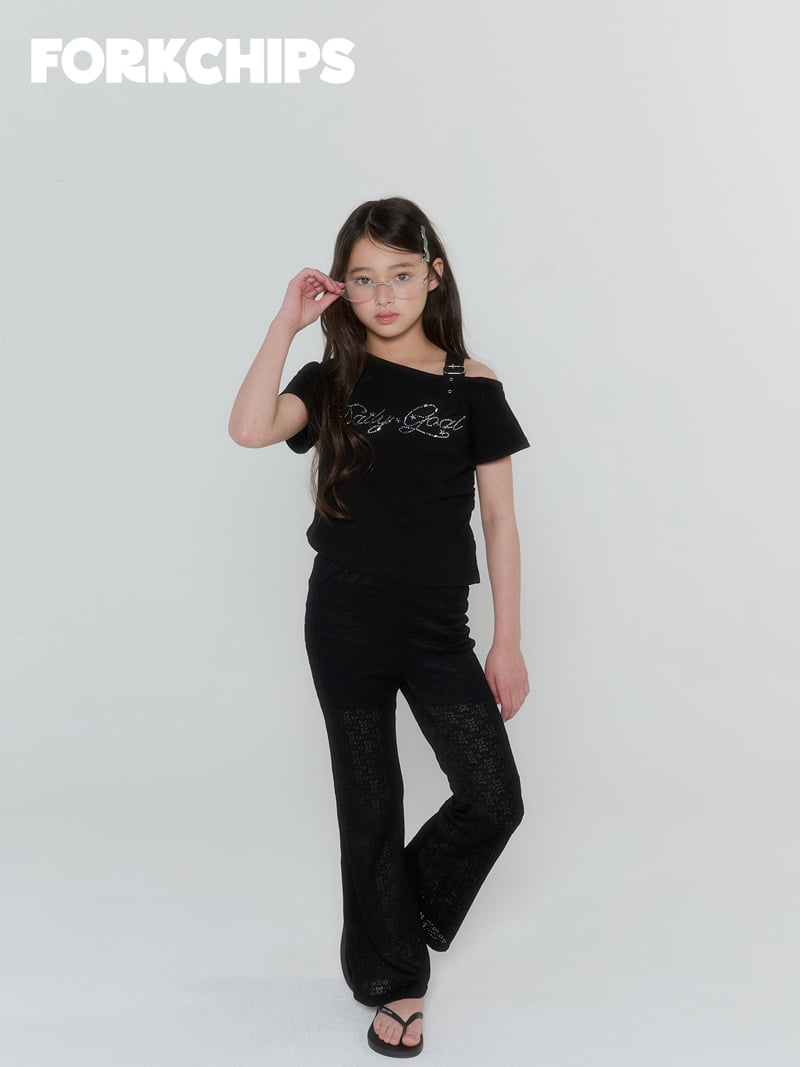 Fork Chips - Korean Children Fashion - #prettylittlegirls - Crown Shoulder Tee - 6