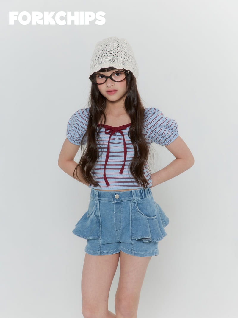 Fork Chips - Korean Children Fashion - #prettylittlegirls - Jelly Puff Tee
