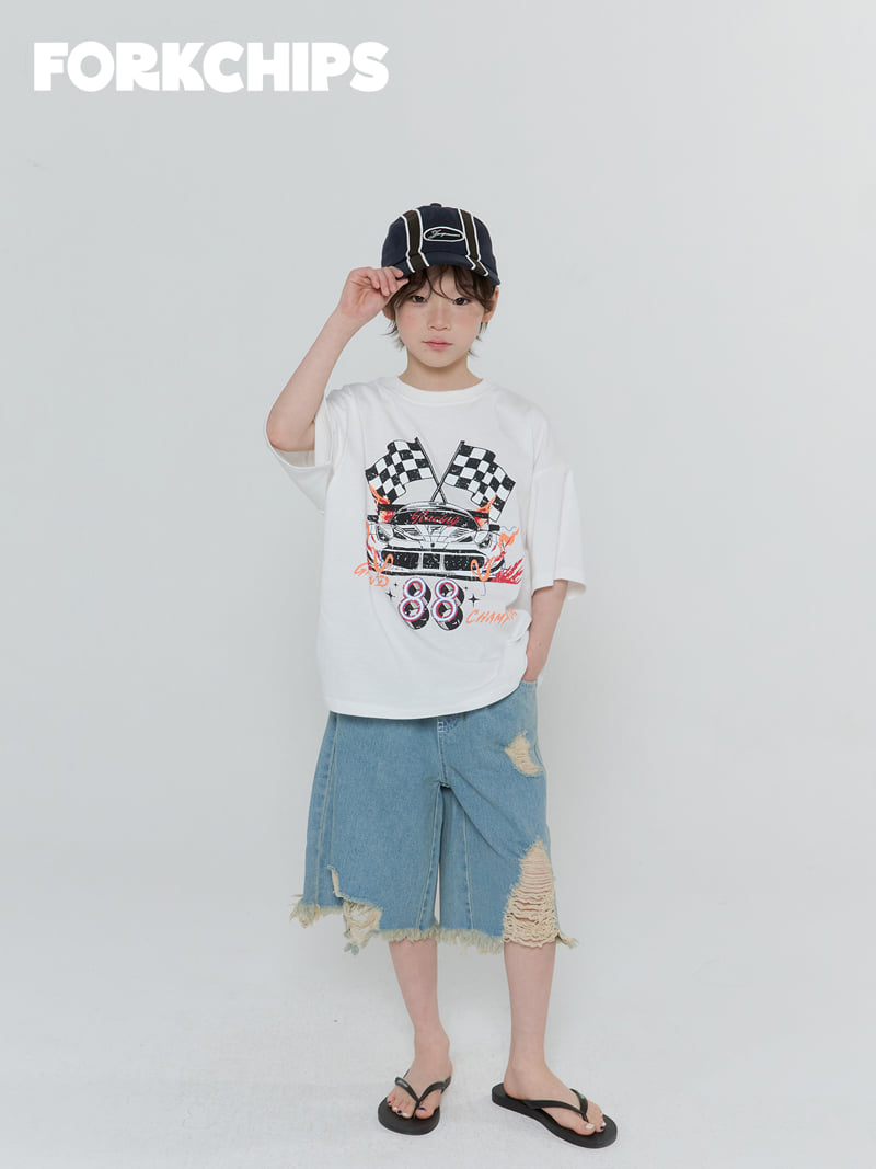 Fork Chips - Korean Children Fashion - #stylishchildhood - Racing Tee - 12