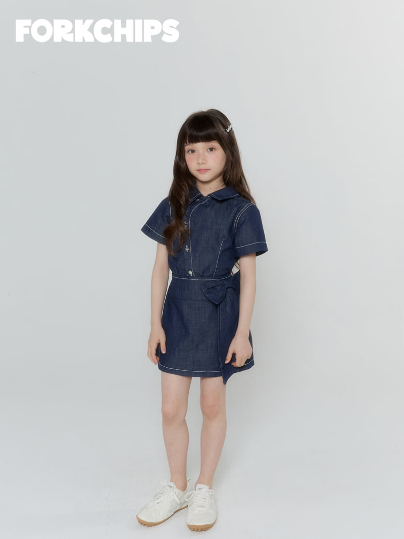 Fork Chips - Korean Children Fashion - #stylishchildhood - Buddy Denim Shirt - 11