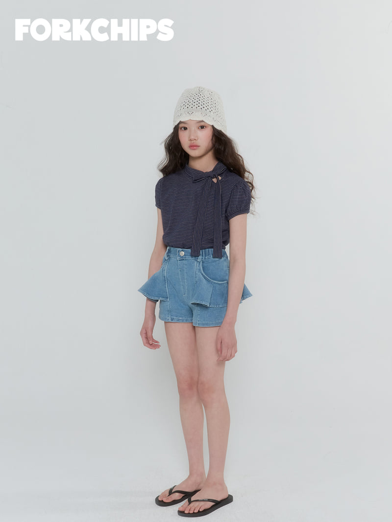 Fork Chips - Korean Children Fashion - #stylishchildhood - Bambi Tie Tee - 8