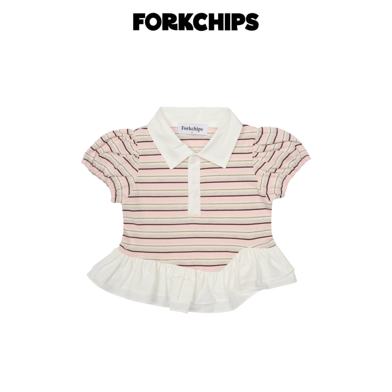 Fork Chips - Korean Children Fashion - #stylishchildhood - Eve Frill Collar Tee - 3