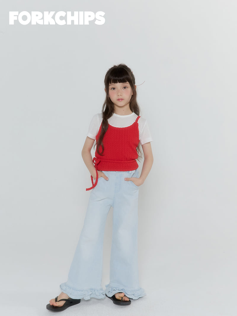 Fork Chips - Korean Children Fashion - #stylishchildhood - Berry Bustier