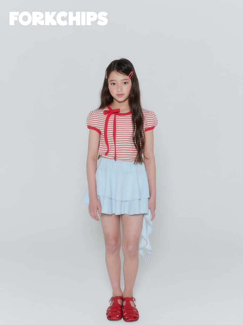 Fork Chips - Korean Children Fashion - #todddlerfashion - Lucky Tie Tee - 11