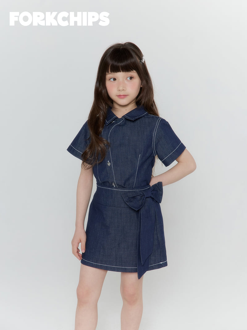 Fork Chips - Korean Children Fashion - #todddlerfashion - Buddy Denim Shirt - 9