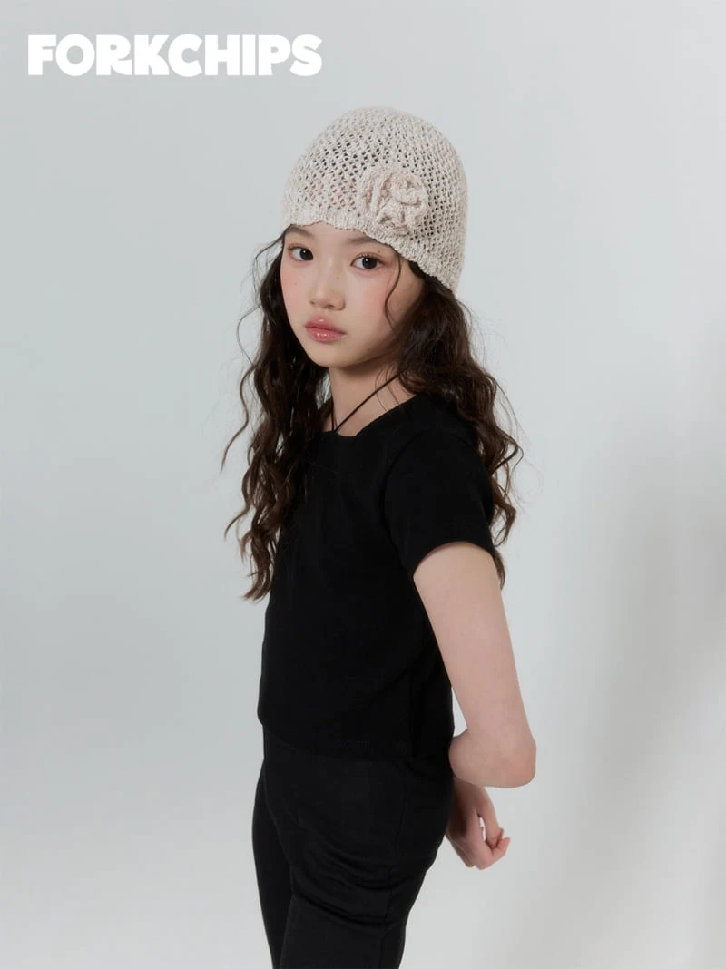 Fork Chips - Korean Children Fashion - #todddlerfashion - Rose Knit Beanie - 11