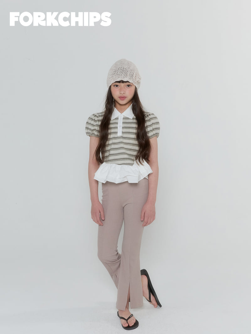 Fork Chips - Korean Children Fashion - #todddlerfashion - Eve Frill Collar Tee