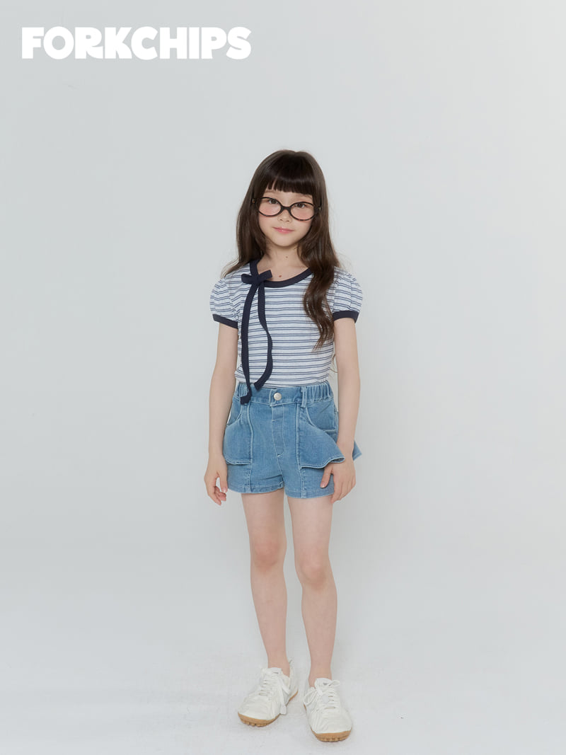 Fork Chips - Korean Children Fashion - #toddlerclothing - Lucky Tie Tee - 12