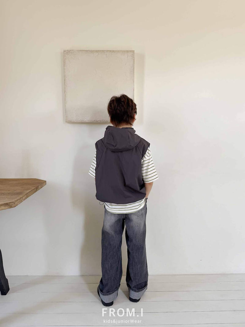 From I - Korean Children Fashion - #Kfashion4kids - Linen Roll-Up Denim Pants - 5