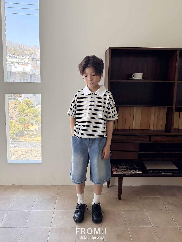 From I - Korean Children Fashion - #Kfashion4kids - Neo Collar Short Sleeve Tee - 9