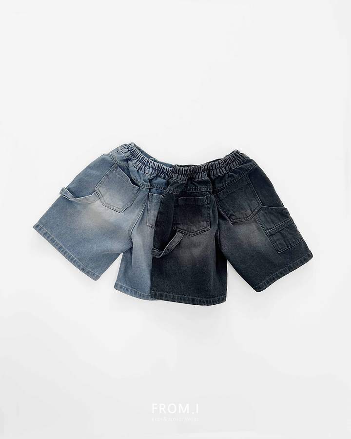 From I - Korean Children Fashion - #childofig - Carpenter Half Denim Pants - 10