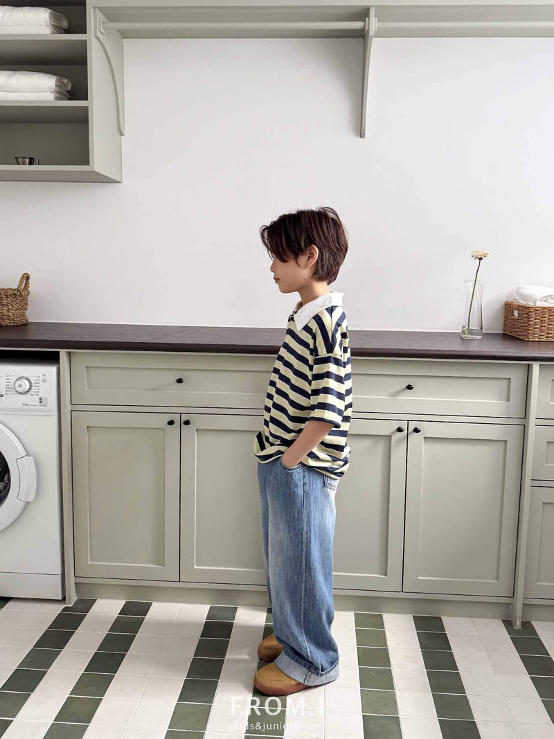 From I - Korean Children Fashion - #childofig - Linen Roll-Up Denim Pants - 10
