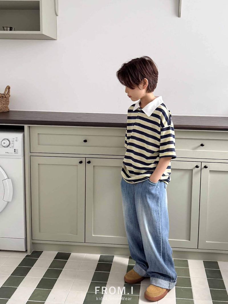 From I - Korean Children Fashion - #childofig - Linen Roll-Up Denim Pants - 11