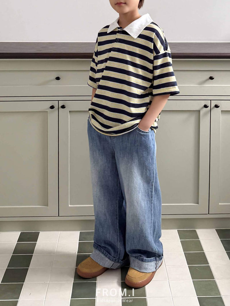From I - Korean Children Fashion - #childrensboutique - Linen Roll-Up Denim Pants - 12