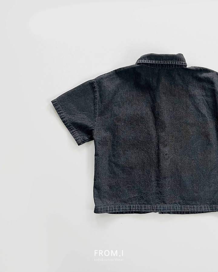 From I - Korean Children Fashion - #childrensboutique - Over Denim Shirt - 9