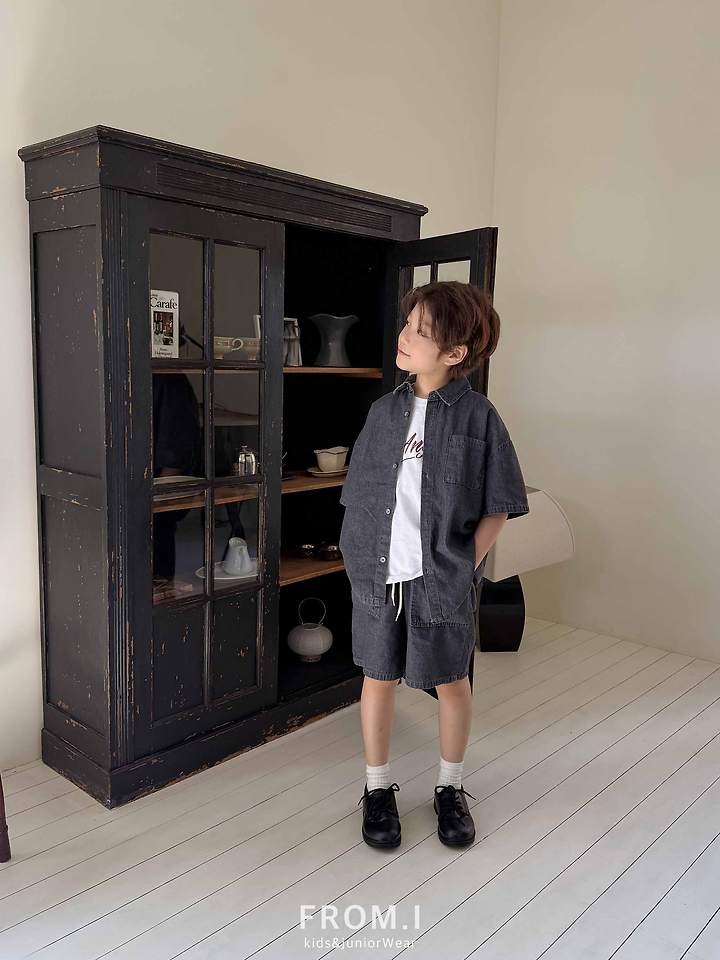 From I - Korean Children Fashion - #discoveringself - Over Denim Shirt - 11