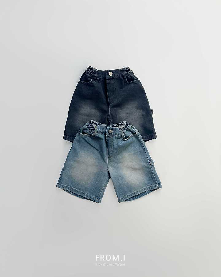 From I - Korean Children Fashion - #kidsshorts - Carpenter Half Denim Pants