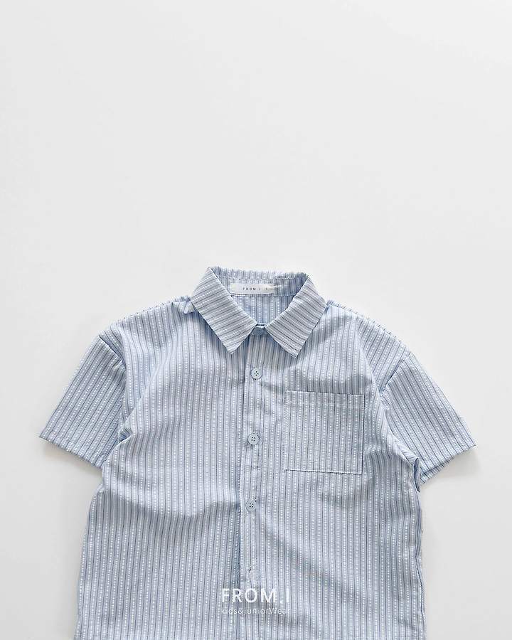 From I - Korean Children Fashion - #fashionkids - Seersucker Shirt - 4