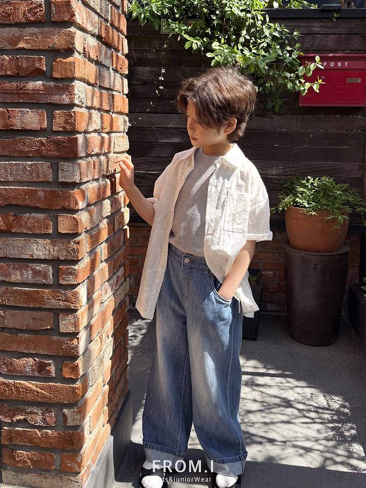 From I - Korean Children Fashion - #kidzfashiontrend - Paisley Burnout Shirt - 10
