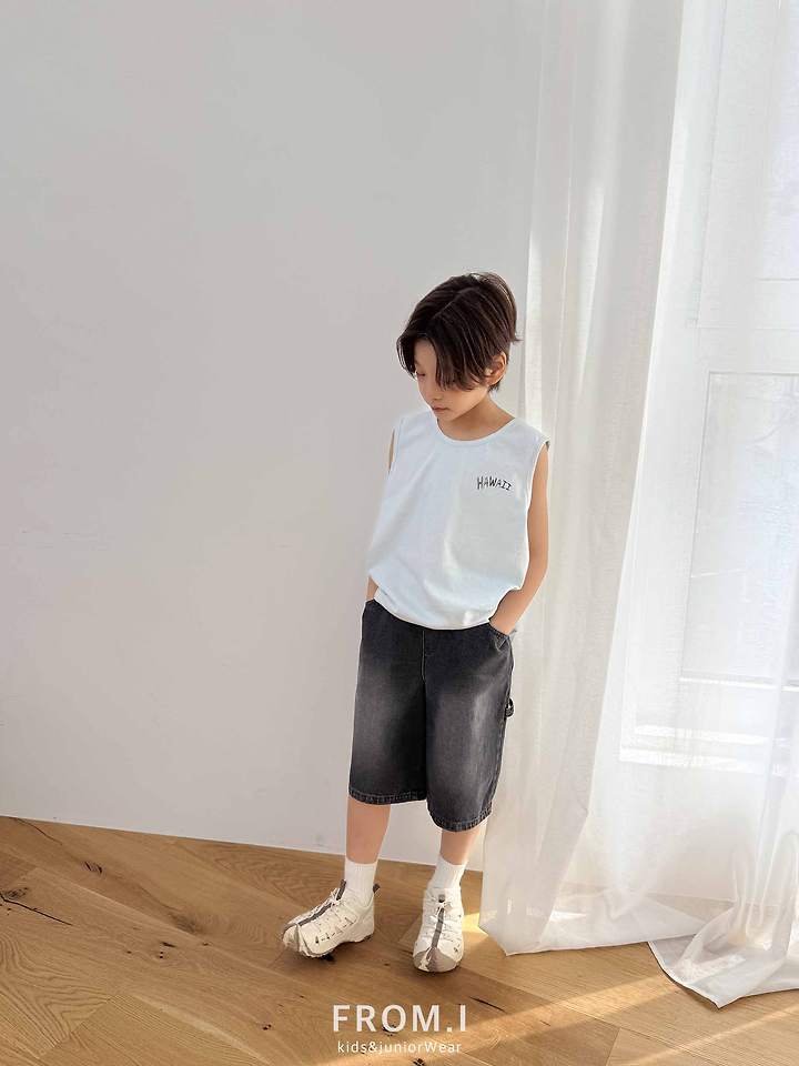 From I - Korean Children Fashion - #magicofchildhood - Carpenter Half Denim Pants - 6