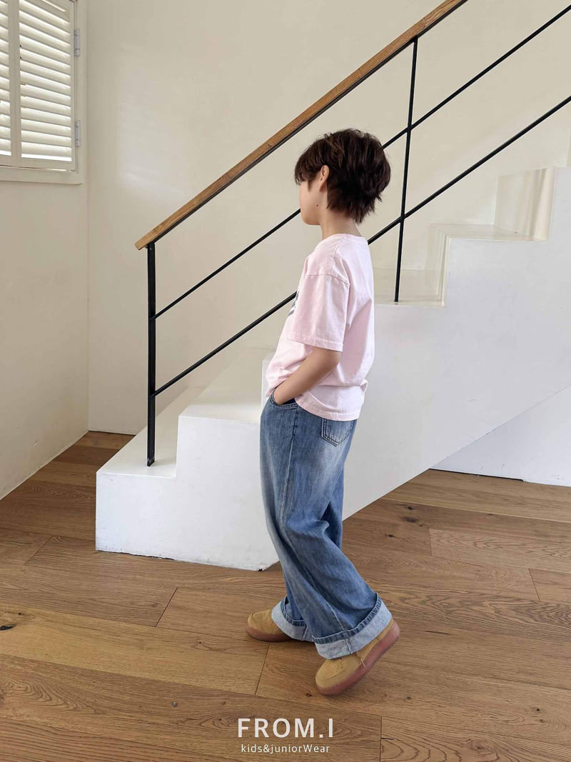 From I - Korean Children Fashion - #magicofchildhood - Linen Roll-Up Denim Pants - 7
