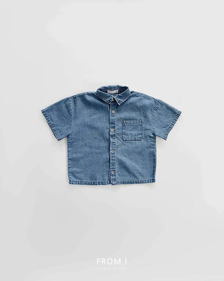 From I - Korean Children Fashion - #littlefashionista - Over Denim Shirt - 4