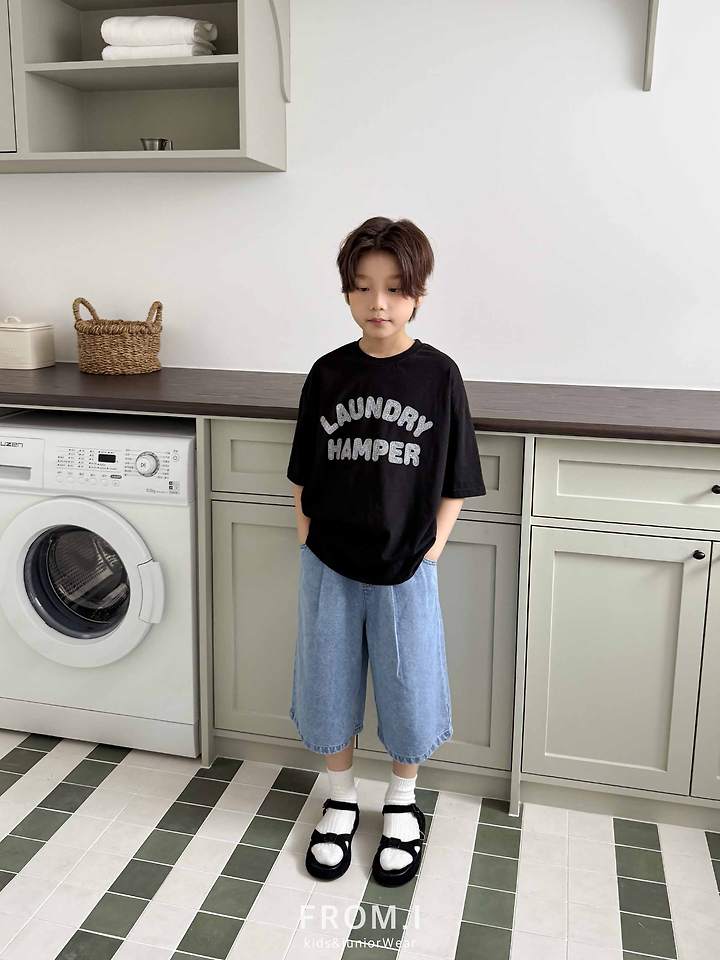 From I - Korean Children Fashion - #minifashionista - Denim Bermuda Pants - 5