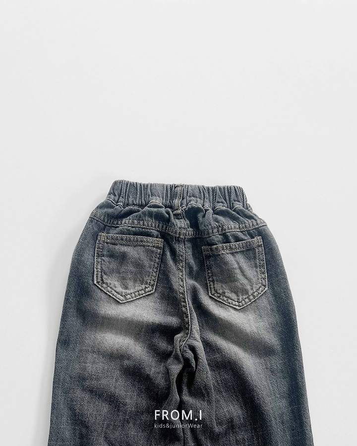 From I - Korean Children Fashion - #minifashionista - Linen Roll-Up Denim Pants - 8