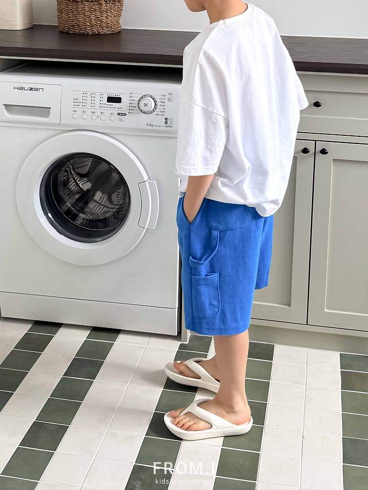 From I - Korean Children Fashion - #prettylittlegirls - Carpenter Bermuda Sweat Pants - 5