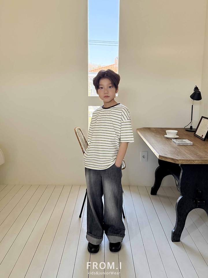 From I - Korean Children Fashion - #todddlerfashion - Apple Striped Tee - 6