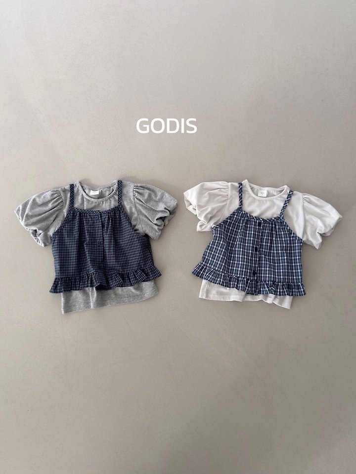 Godis - Korean Children Fashion - #Kfashion4kids - Check Sleeveless Blouse