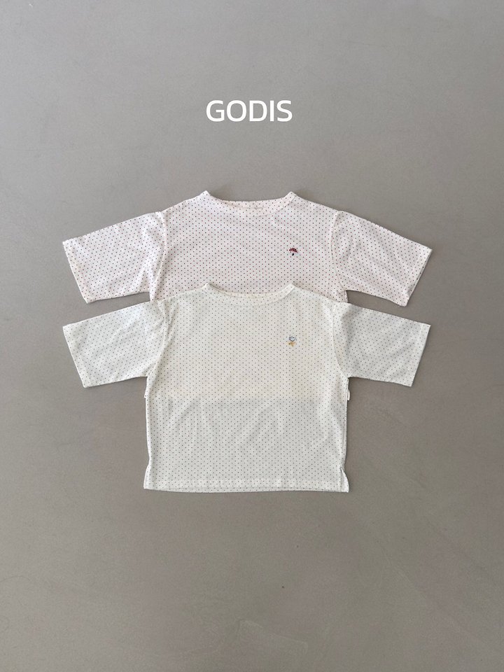 Godis - Korean Children Fashion - #childrensboutique - Dot Embroidered Tee