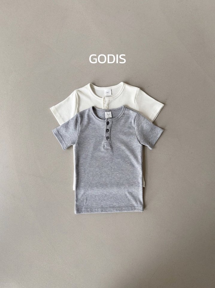 Godis - Korean Children Fashion - #childrensboutique - Ribbed Button Top