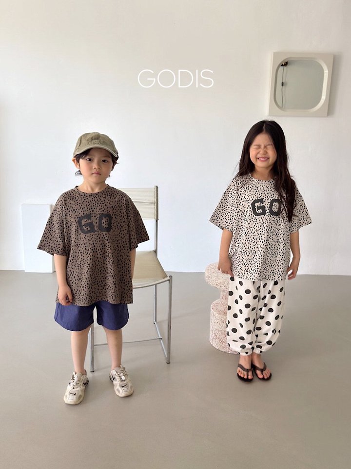 Godis - Korean Children Fashion - #discoveringself - Leopard Print GO Tee