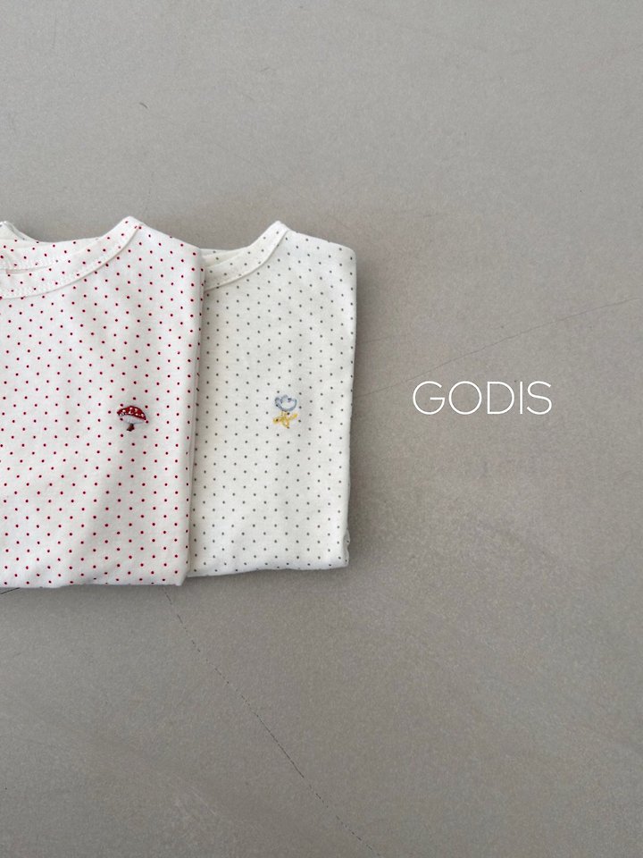 Godis - Korean Children Fashion - #discoveringself - Dot Embroidered Tee - 4