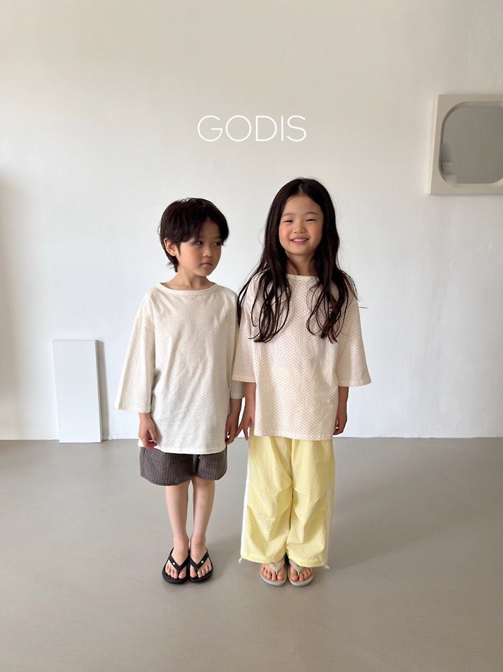 Godis - Korean Children Fashion - #kidsshorts - Dot Embroidered Tee - 5