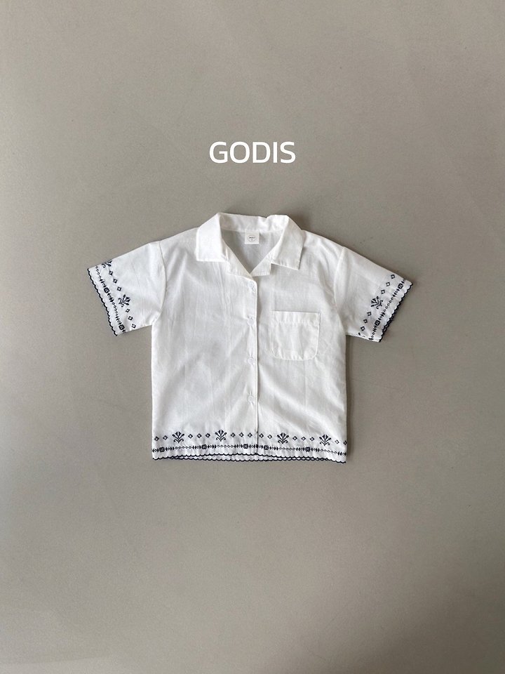 Godis - Korean Children Fashion - #littlefashionista - Clean Embroidered Shirt