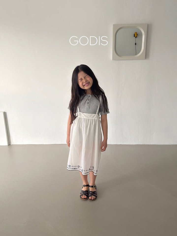 Godis - Korean Children Fashion - #littlefashionista - Clean Embroidered One-piece - 5