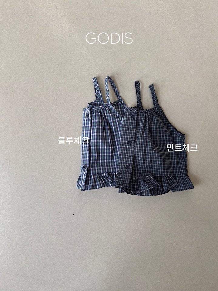 Godis - Korean Children Fashion - #magicofchildhood - Check Sleeveless Blouse - 4