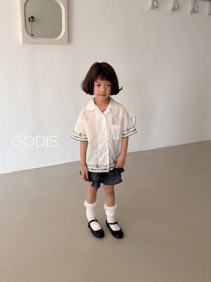 Godis - Korean Children Fashion - #minifashionista - Clean Embroidered Shirt - 4