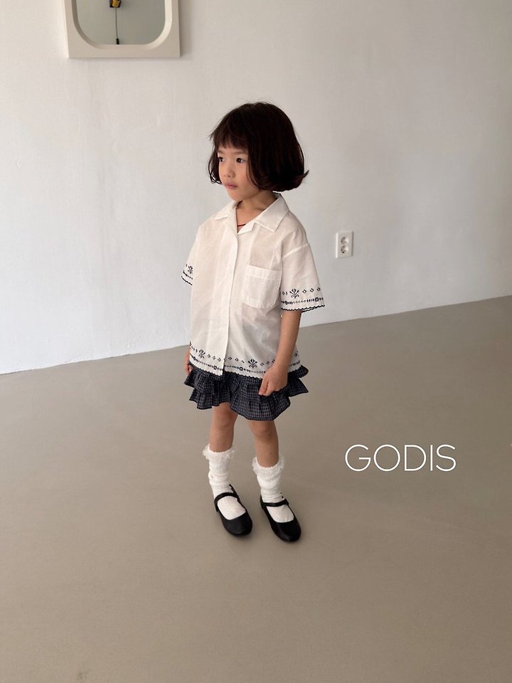 Godis - Korean Children Fashion - #todddlerfashion - Clean Embroidered Shirt - 5