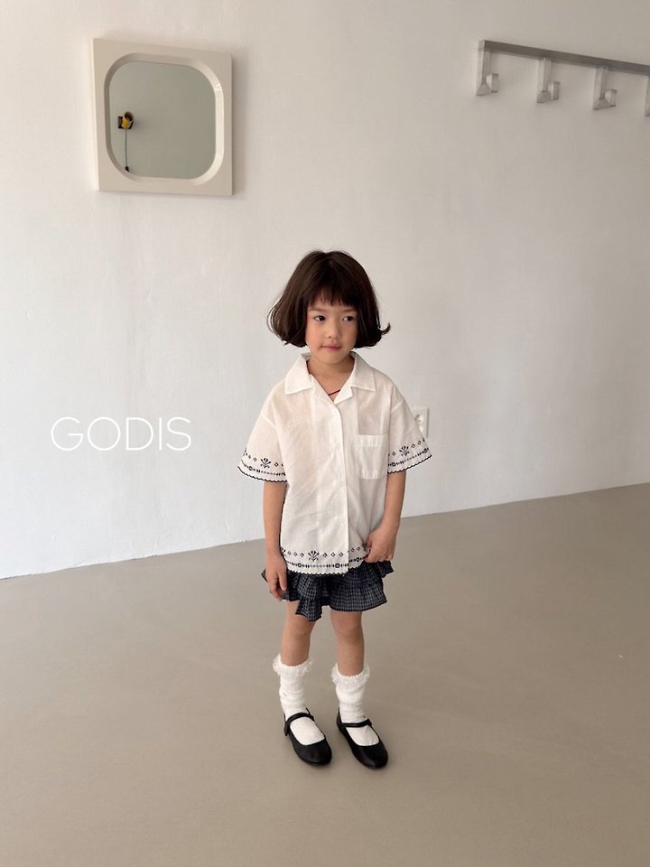 Godis - Korean Children Fashion - #toddlerclothing - Clean Embroidered Shirt - 6