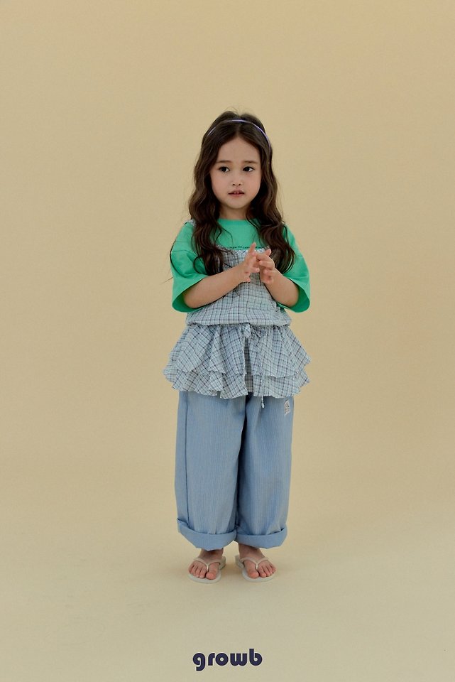 Grow B - Korean Children Fashion - #stylishchildhood - Coco One-piece (Check) - 4