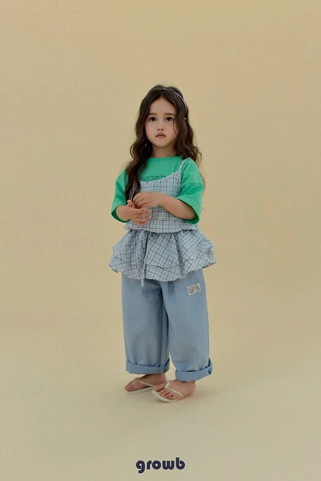 Grow B - Korean Children Fashion - #designkidswear - Coco One-piece (Check) - 6