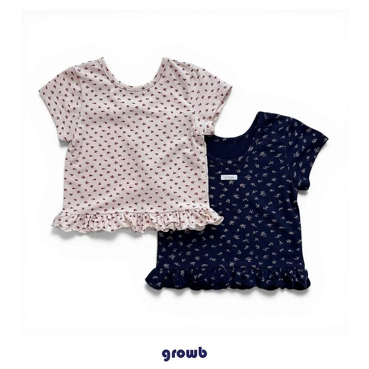 Grow B - Korean Children Fashion - #fashionkids - Floral Tee