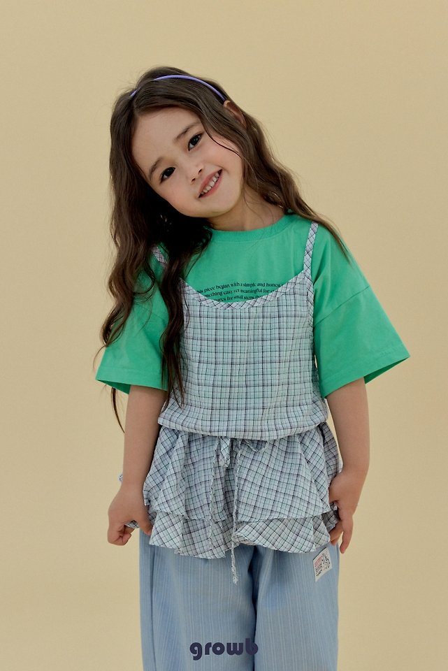 Grow B - Korean Children Fashion - #kidsshorts - Coco One-piece (Check) - 9