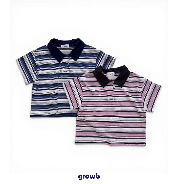 Grow B - Korean Children Fashion - #kidsstore - Track Collar Tee