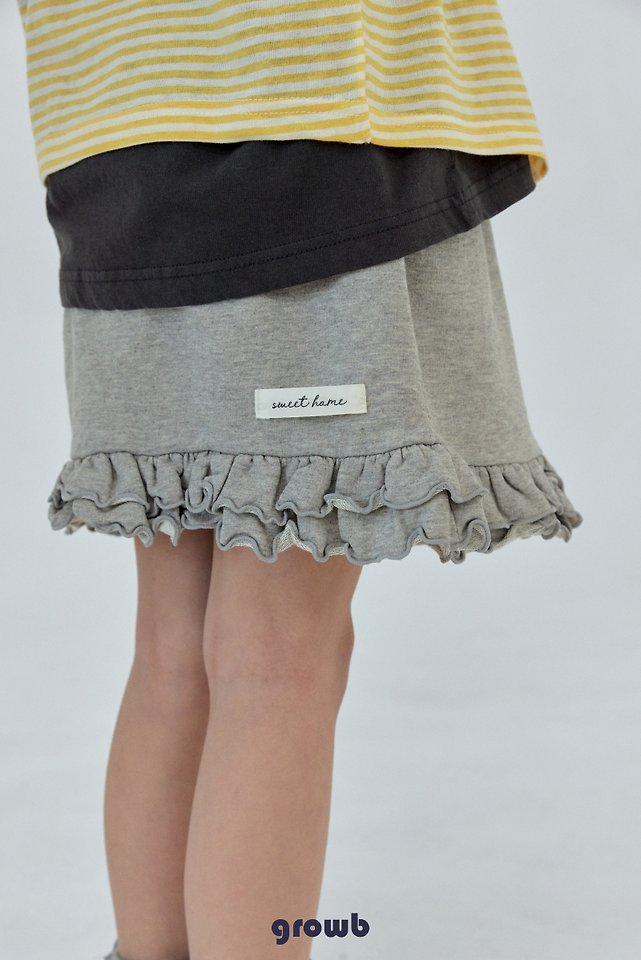 Grow B - Korean Children Fashion - #kidsstore - Ruffle Sweat Skirt - 9
